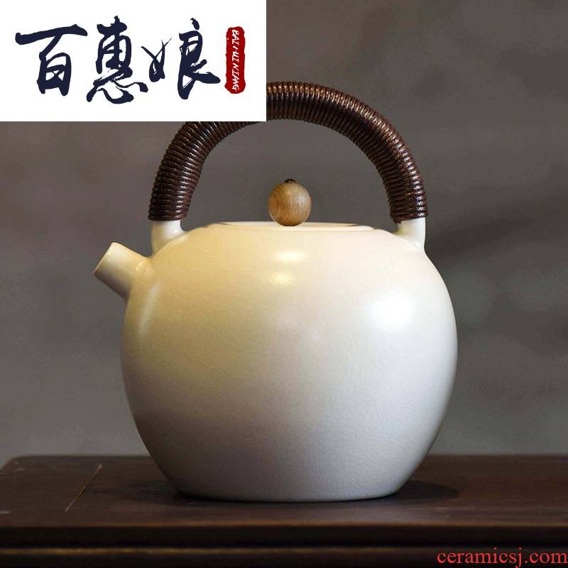 (manual niang Vatican hill hall jingdezhen ceramic POTS boil tea teapot high temperature white clay soda ash glaze kung fu