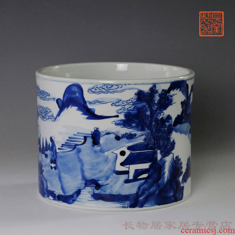 Stories of hand - made of porcelain brush pot offered home - cooked ju long up system, jingdezhen ceramic four Chinese style home furnishing articles