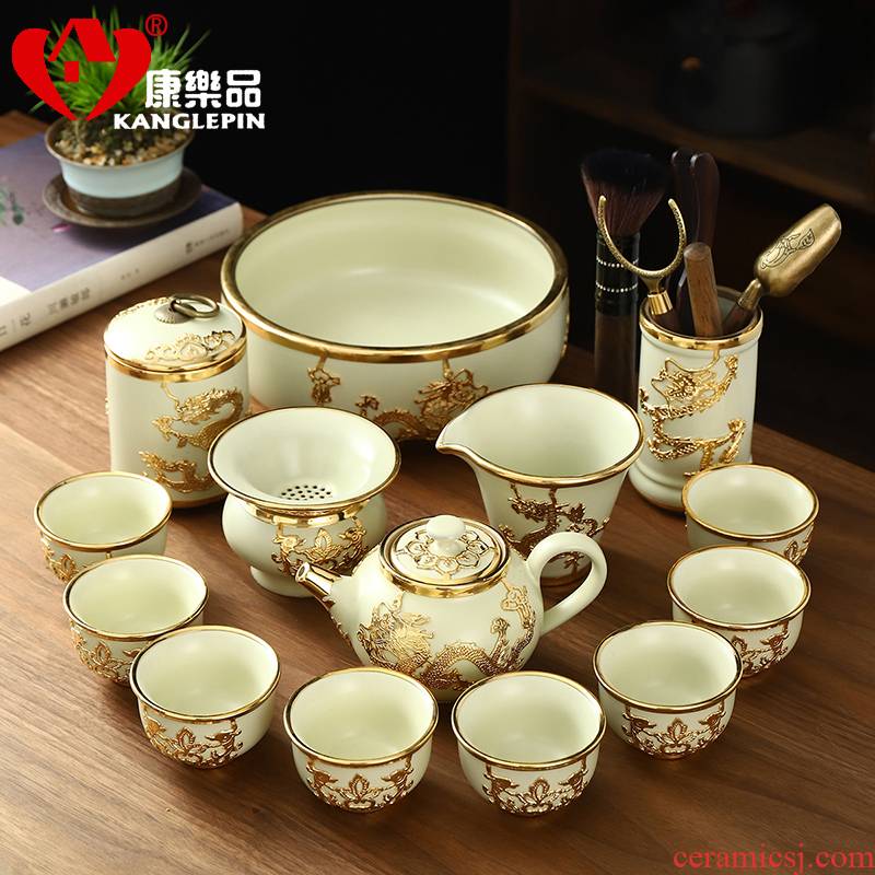 Recreational product an inset jades your up tea set gold your porcelain can be 2 support a family kung fu tea tea cup gift boxes