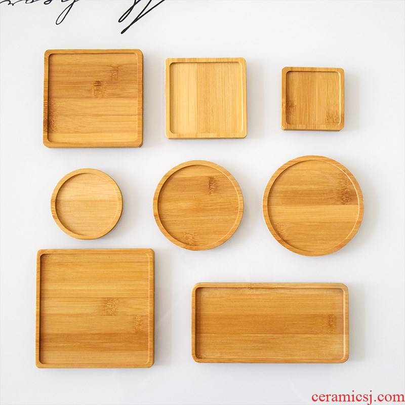 Fleshy receptacle planter base tray bamboo material circular square glass bottle tap sink GGHH