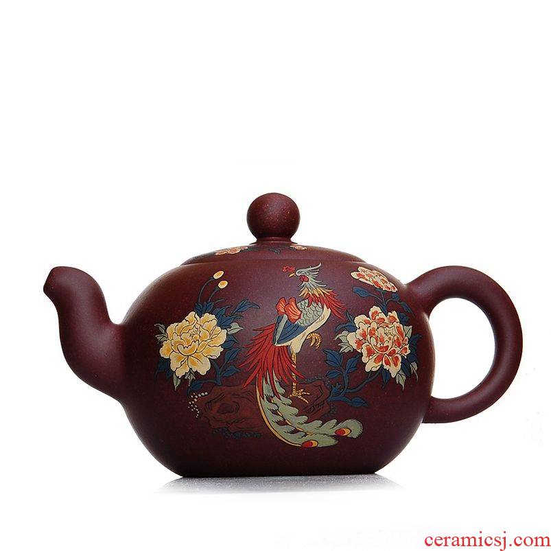 Qiao mu JS yixing undressed ore make violet arenaceous all manual it fine engraving xi shi pot of tea set gift teapot