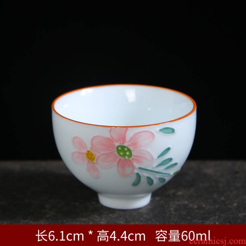 Purple sand pottery and porcelain single hand made blue and white porcelain teacup kung fu master sample tea cup tea tea cup glass bowl