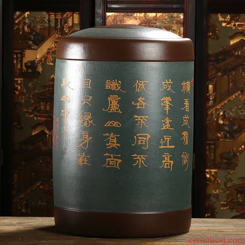 Qiao mu JS yixing purple sand tea pot big yards tea bucket seal pot puer tea cylinder ore deposit POTS