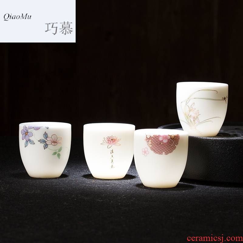 Qiao mu CMJ kaolin jade jingdezhen porcelain personal single cup white porcelain sample tea cup tea master, ceramic cups