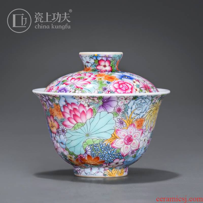 Colored enamel than spend tureen hand - made ceramic 2 to make tea bowl small getting high - grade jingdezhen tea orphan works, jack