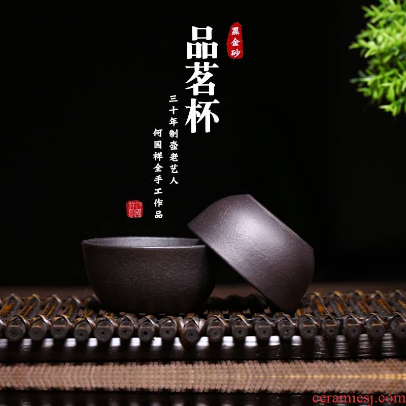 Qiao mu YM yixing undressed ore to small purple sand tea koubei hand - made tea zero with black gold sand koubei