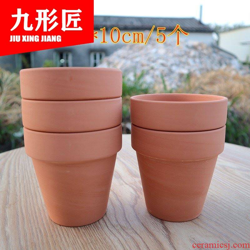 Flushed red pottery fleshy flower pot in oversized coarse pottery contracted clay ceramic made of baked clay mud breathable basin special package mail