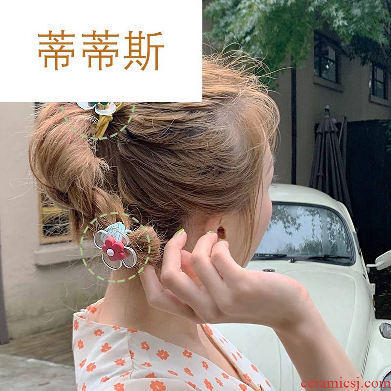 Hair band fairy sen is a soft TaoXiaoHua web celebrity Xuan elegant wind rope female girl Hair elastic Hair bands in South Chesapeake