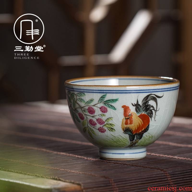 The three regular clay hand - made master cup single cup of jingdezhen ceramic cups kung fu tea set