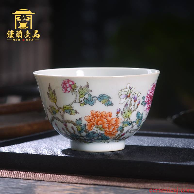 Jingdezhen ceramic all hand - made pastel recent master cup from the individual single cup sample tea cup tea cups