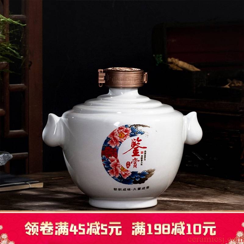 Jingdezhen ceramic jar 1/2/3/5/10 in jin household seal bottle bulk liquor bottles with gift box