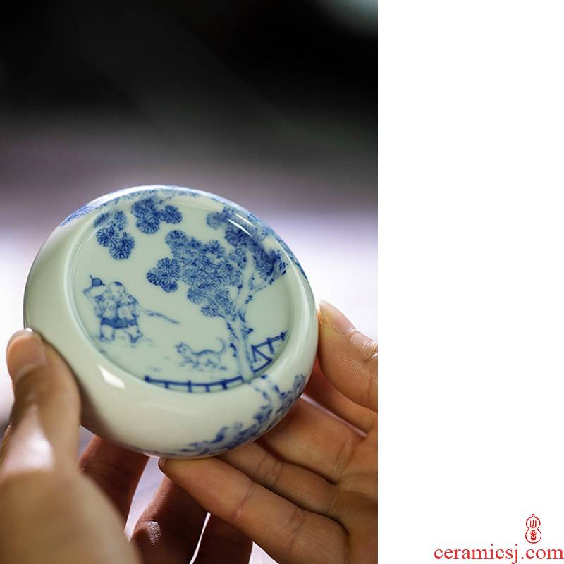 After the rain less romantic employ jingdezhen ceramic checking cover cover cover off the lid lid tea pet accessories