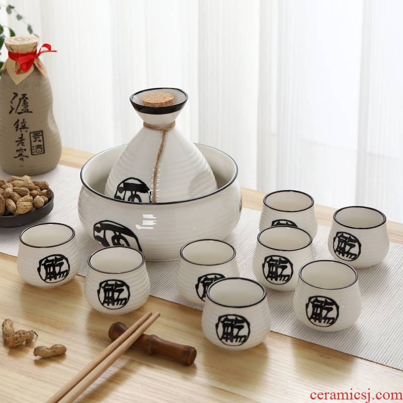 Ceramic wine suits for Japanese wine liquor cup tell little hip hip liquor a kilo small glass box