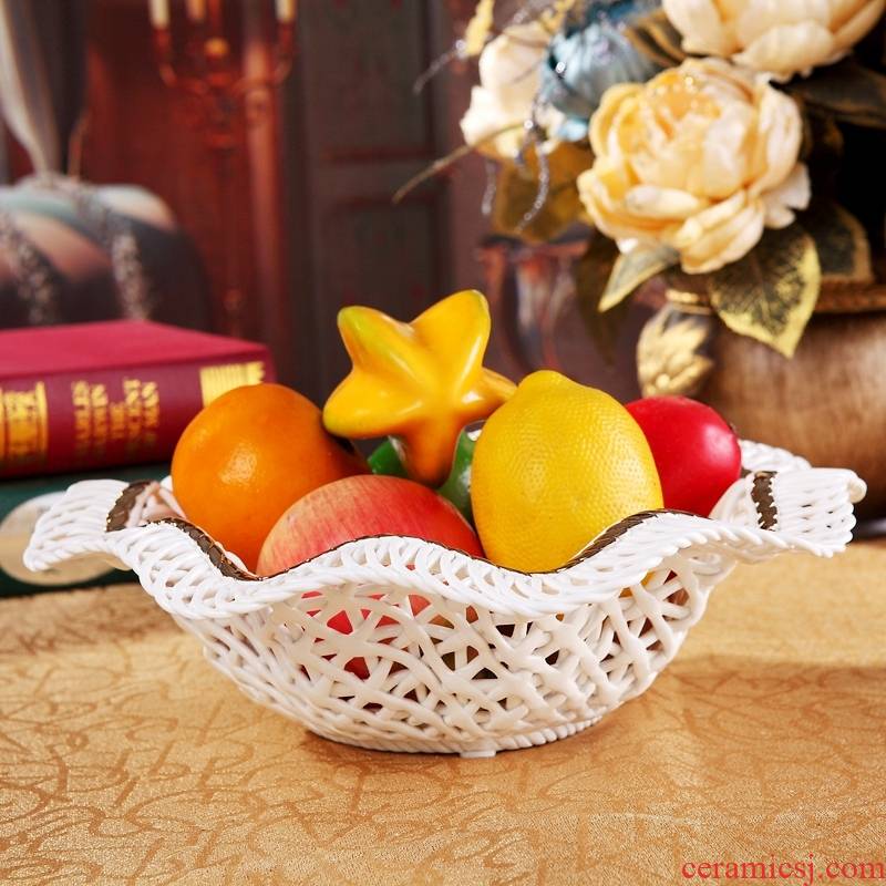 Qiao mu ou compote ceramic fruit bowl sitting room modern creative palace restoring ancient ways of fruit bowl of dried fruit tray