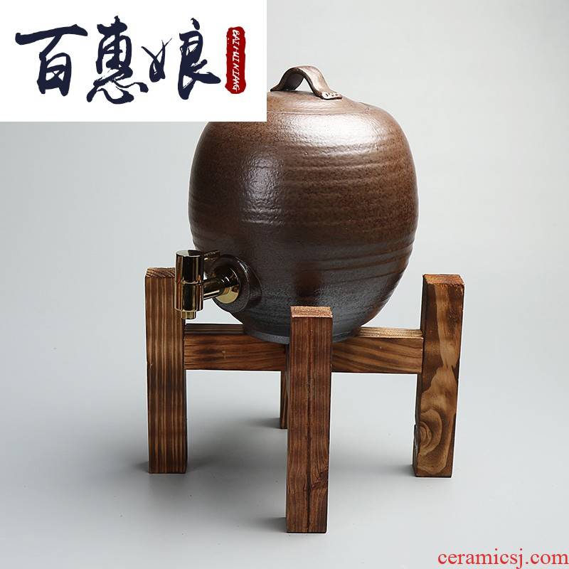 (niang ceramic tank water barrels coarse pottery store tank pottery cylinder tank with tap water storage tank