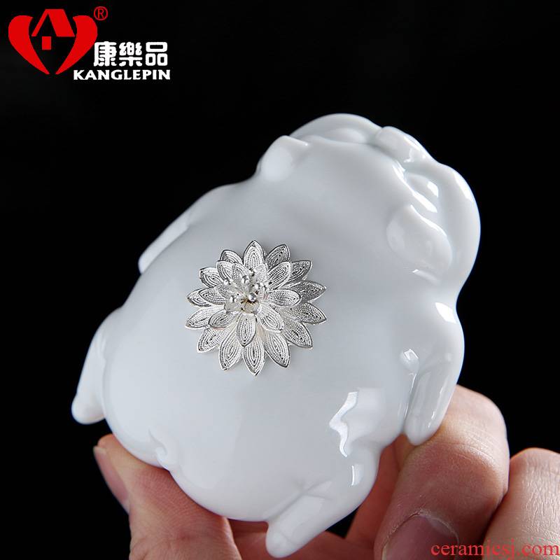 Recreational product silver pig furnishing articles pet boutique tea can keep playing purple sand tea jade porcelain tea set with parts of the accessories