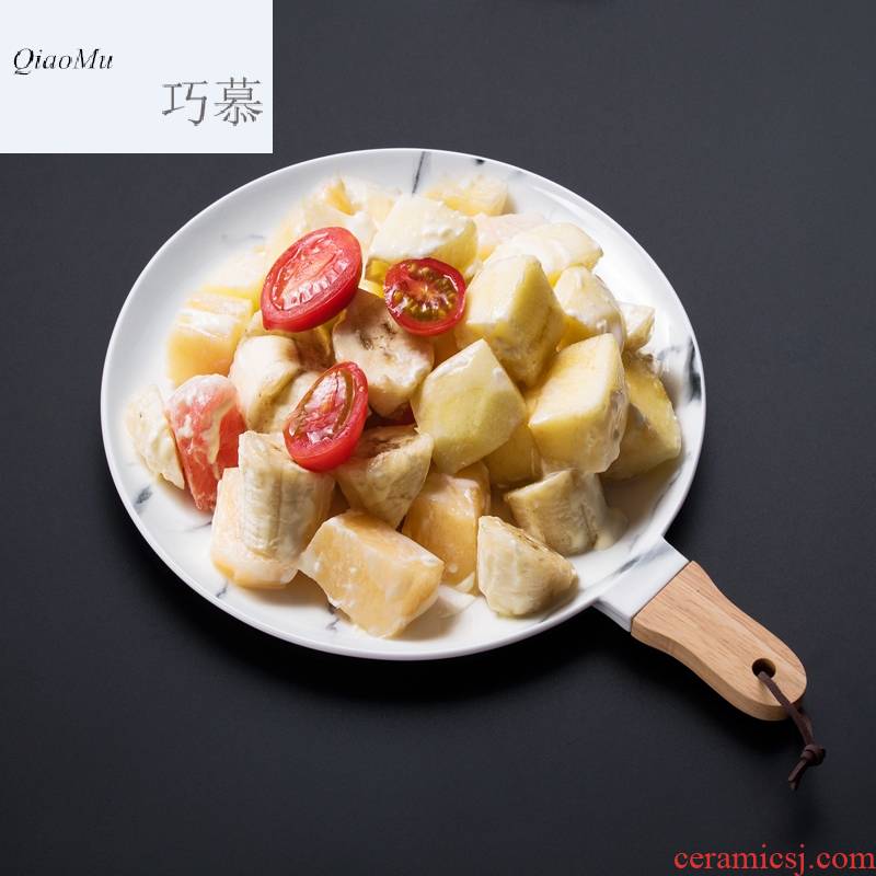 Qiao mu OC creative ceramics steak pan European fruit salad plate of western dessert plate plates disc