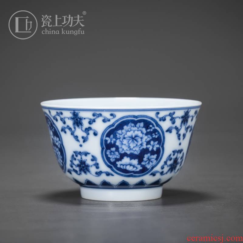 Kung fu on porcelain ceramic cups sample tea cup full manual hand - made porcelain of jingdezhen tea service personal cup master