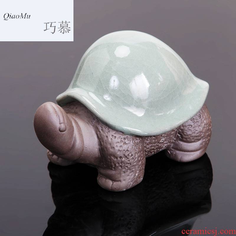 Qiao mu SU tea pet furnishing articles elder brother up with ceramic ice to crack open a piece of creative kung fu tea tea accessories for its ehrs plaything
