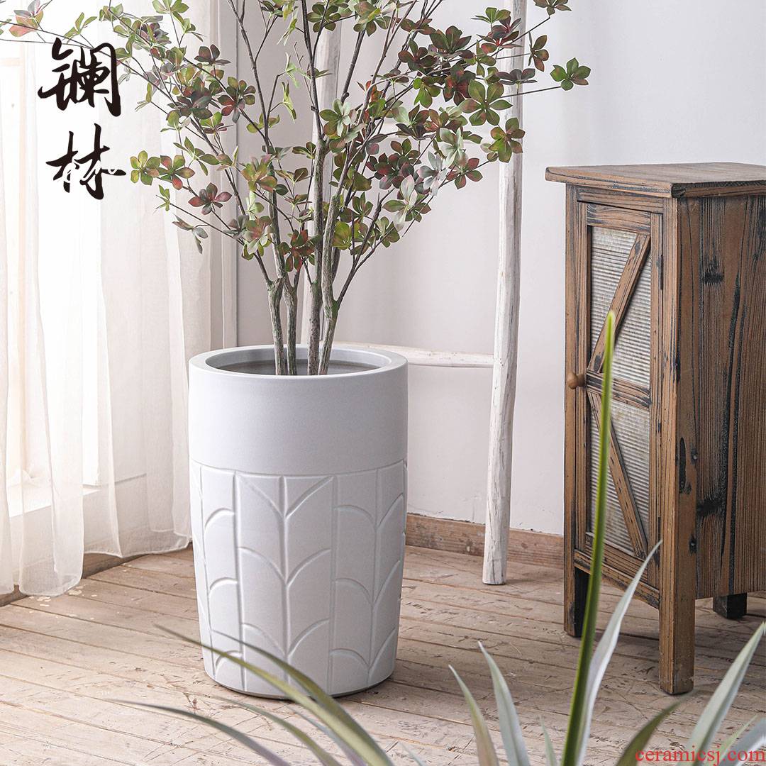 The Nordic I and contracted wind indoor green plant ceramic flower pot sitting room to The balcony is suing potted large can be customized to plant trees