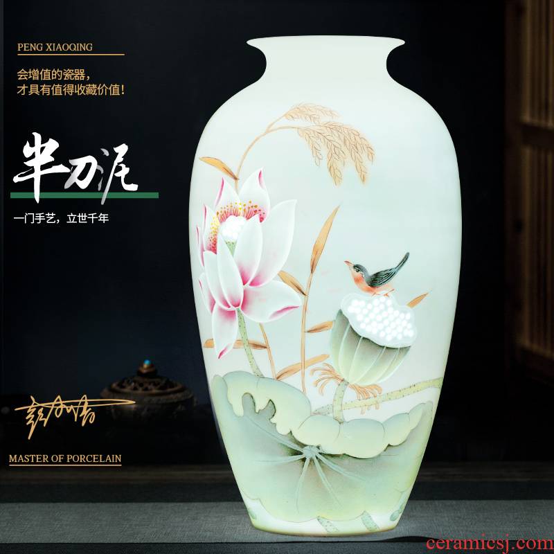 Jingdezhen ceramic vase penjing masters of new Chinese style rich ancient frame hand - made thin foetus household the sitting room porch decoration