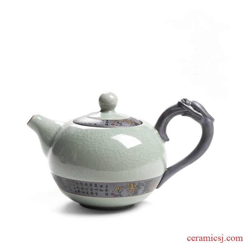 Elder brother up with ceramic kung fu tea pot single pot cracked grain tea service manual small belt filter tieguanyin tea, a single