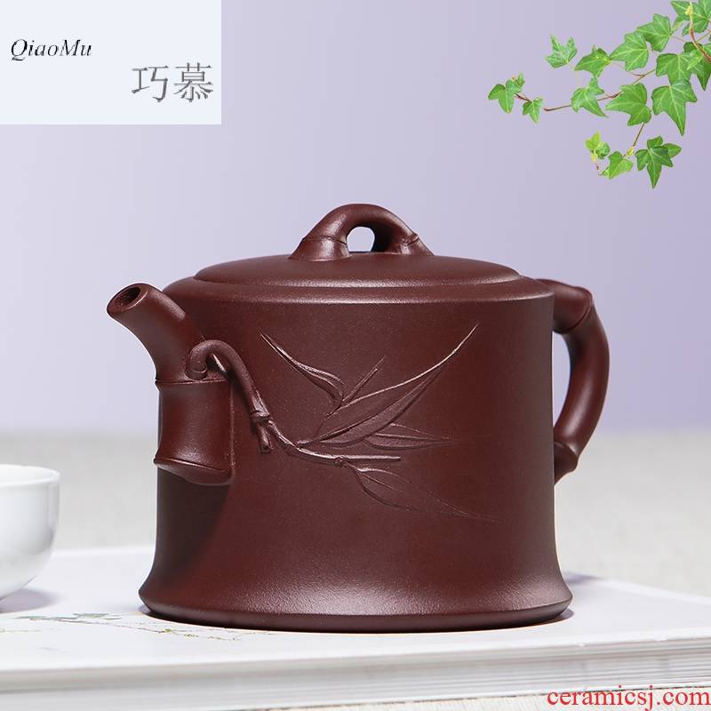Qiao mu HM famous yixing it pure manual undressed ore the qing cement bamboo from pot teapot tea kettle