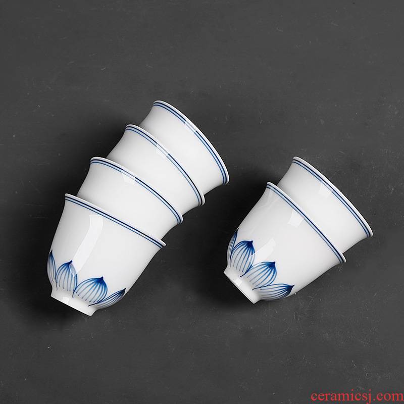 Jingdezhen hand - made white porcelain cup kung fu masters cup but small single move cups tea tea glass ceramics