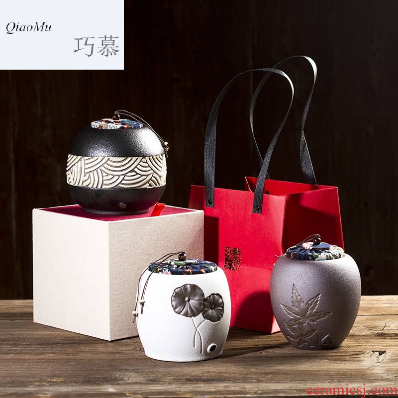 Qiao mu CMJ coarse pottery caddy fixings ceramic POTS awake seal pot tea, green tea large savings puer tea pot