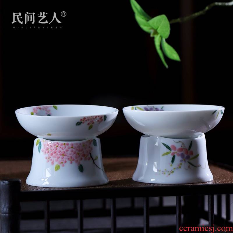 Hand - made under the glaze color filter) tea jingdezhen ceramic tea filter kung fu tea with parts by Hand