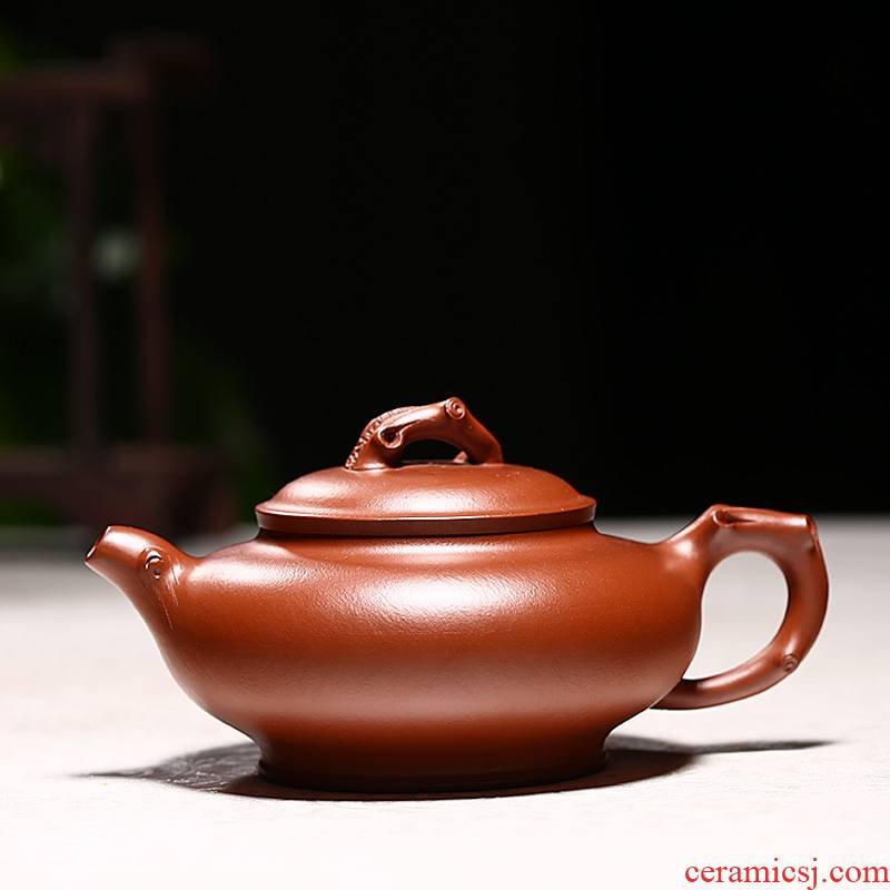 Qiao mu YM authentic yixing ores are it by the manual teapot tea service request of peach from running