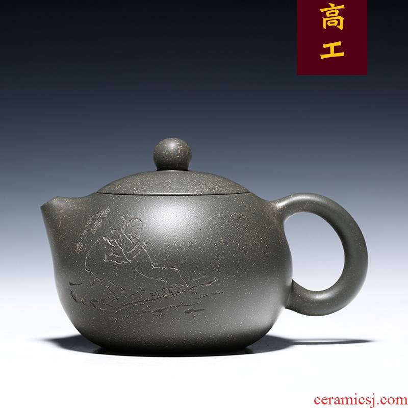 Qiao mu YM yixing it all manual teapot hand tea collection pea green mud happy heart 's beauty