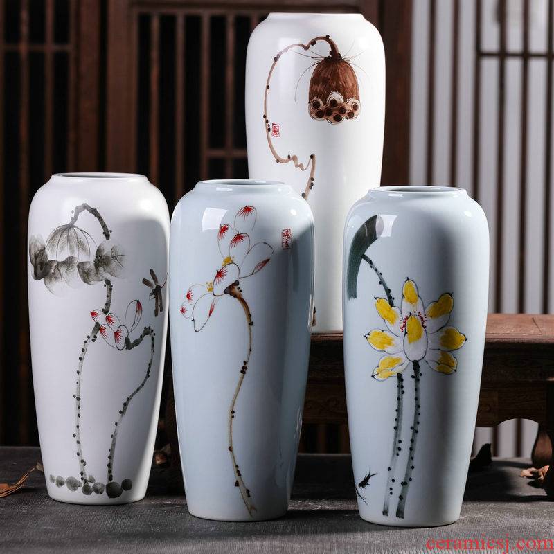 The New Chinese jingdezhen ceramic crafts vase furnishing articles manually coarse pottery creative hand - made vases, household soft outfit