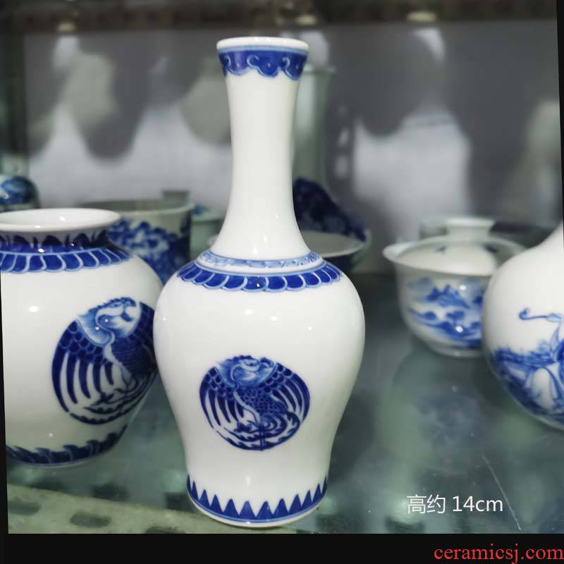 Jingdezhen porcelain hand - made dragon small group small grain porcelain vase rich ancient frame 13 high dragon vase