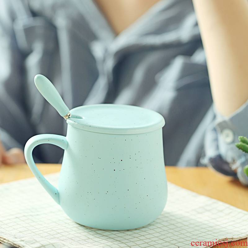 Qiao mu ceramic coffee cup of milk a cup of water glass keller cup with cover the custom LOGO