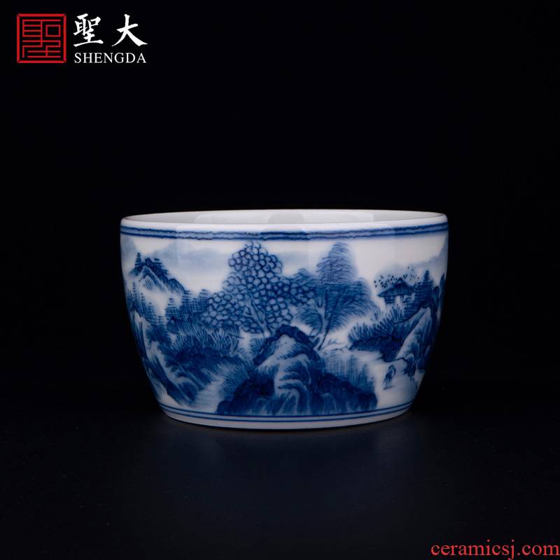 Holy big blue and white "castle peak MuYuan masters cup of jingdezhen ceramic checking tea sample tea cup kung fu tea cups