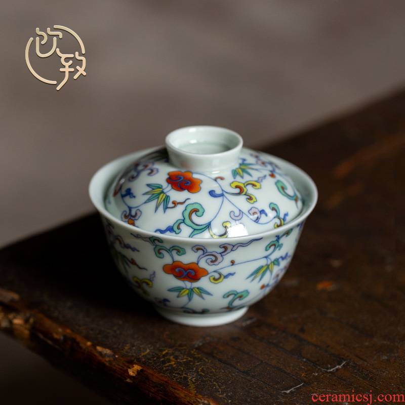 To high - end small tureen kung fu tea tea drinks per individual Chinese glair retro jingdezhen ceramic cups