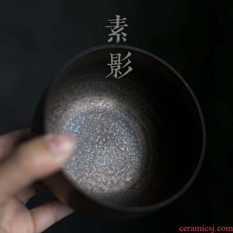 Qiao mu gold tea to wash to the small cup washing coarse ceramic gold bowl dross barrels of kung fu tea zero PeiJian water by hand