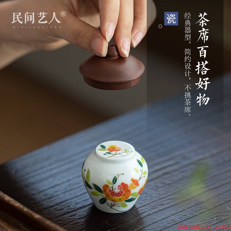 Jingdezhen ceramic all hand hand draw glaze colorful tea pier under the ceramic cover furnishing articles with kung fu tea tea zero