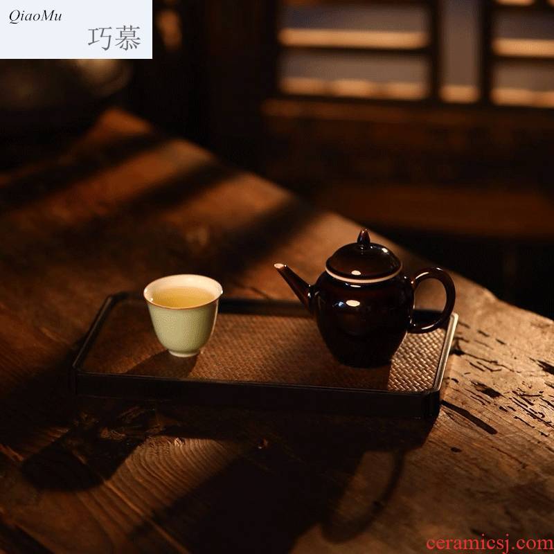 Qiao mu JYD jingdezhen ceramic high temperature color glaze tea set sample tea cup tureen individual fair keller cup