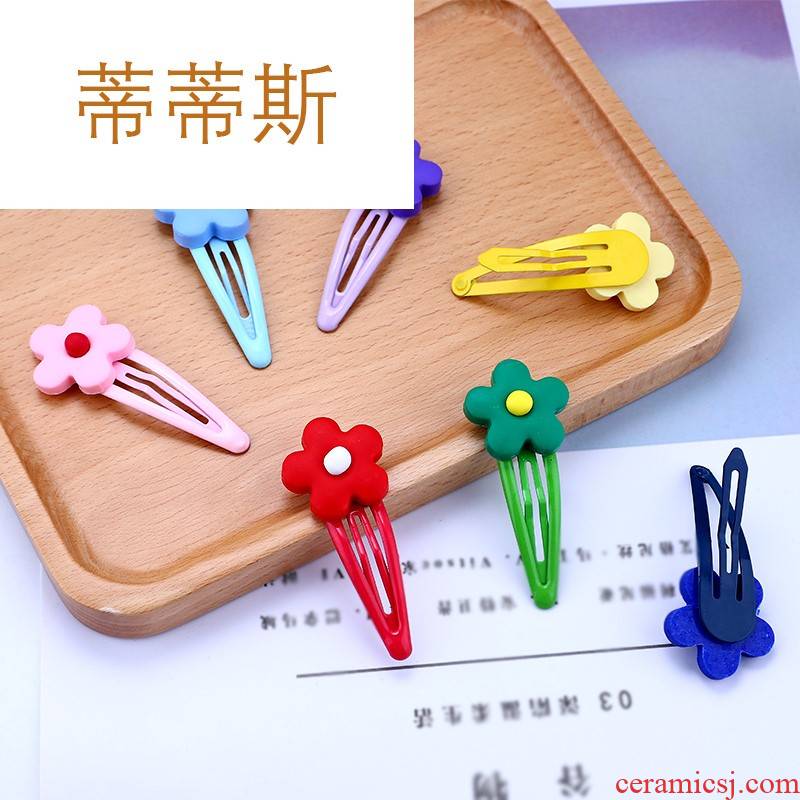Butterfly love jade ins Xuan ya tong qu wind flowers BB lovely soft TaoXiaoHua clip hairpin Liu Haibian clip, Japan and South Chesapeake