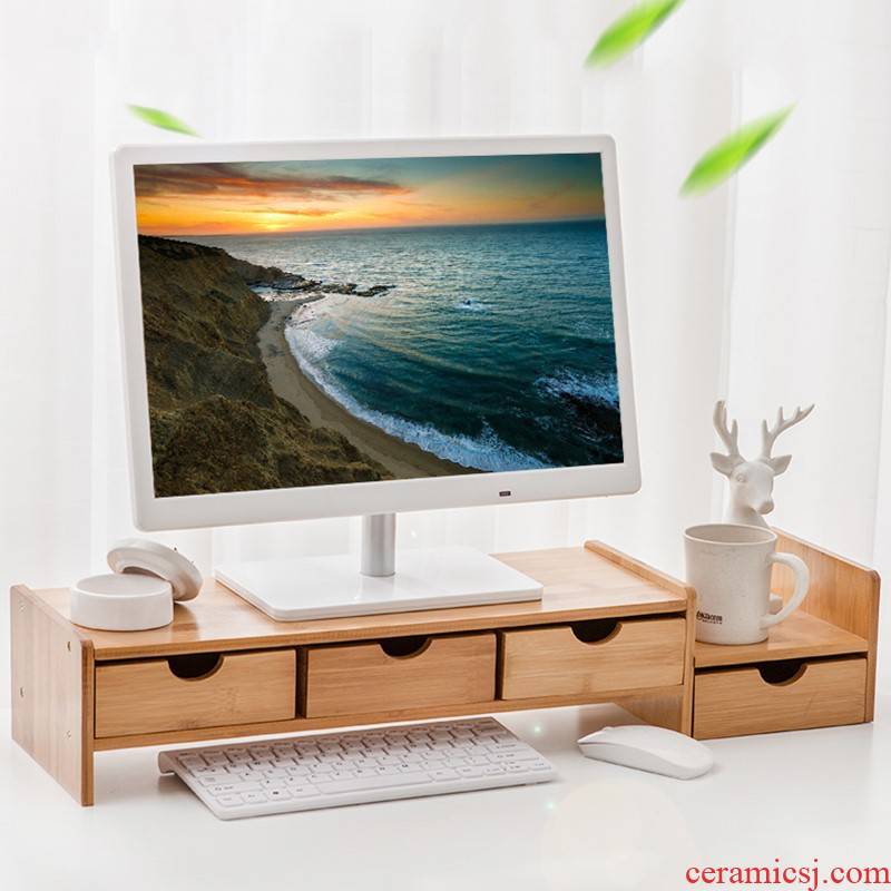 Increased extended neck guard screen holder, desktop computer base mat high shelf display desktop boxes place other people