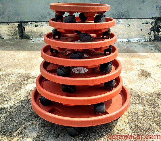 Flower pot pad mobile wheel pot pot tray pulleys base universal belting leather wheel pot tray Flower POTS chassis