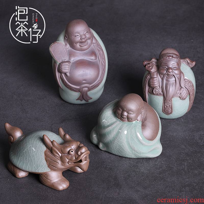 Elder brother up with tea pet tea tray was small place can keep individuality creative ceramic tea accessories play in tea tea zen monks