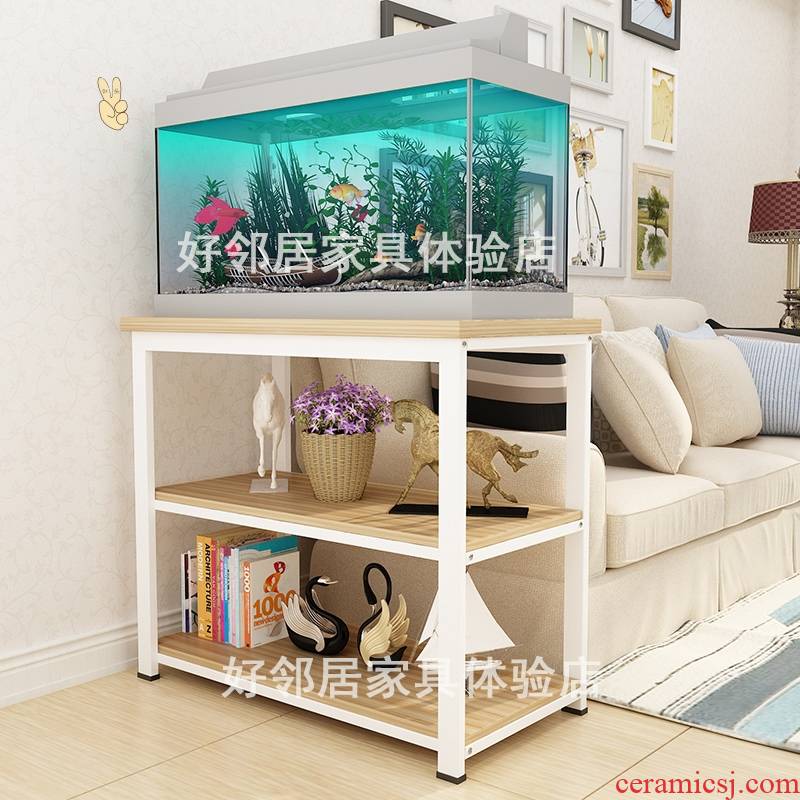 Put aquarium frame, wrought iron bottom ark of multi - layer of aluminum alloy, stainless steel cabinet small home aquatic animals box base