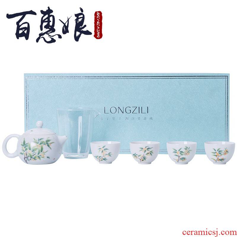 (niang xi shi pot of jingdezhen ceramic filter flower pot teapot kung fu tea set gift