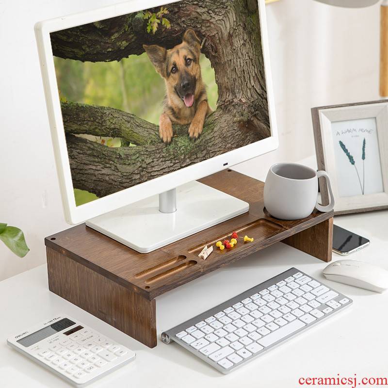 Creative who screen frame desktop office desktop receive bamboo base bracket display rack drawer place other people