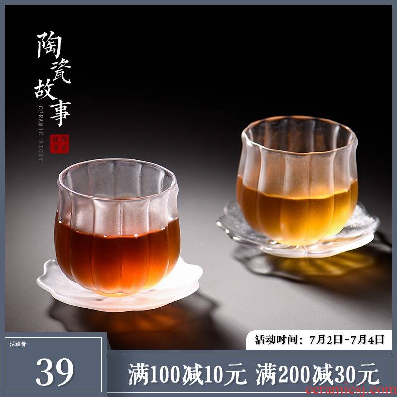 The Personal story of pottery and porcelain teacup glass special tea master cup single CPU Japanese kung fu tea leaf sample tea cup