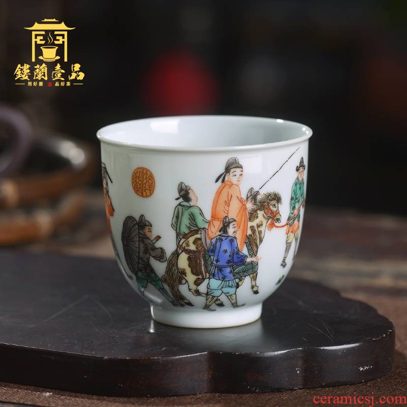 Jingdezhen ceramic hand - made colors all newest spring outing figure masters cup kung fu tea cup personal cup sample tea cup