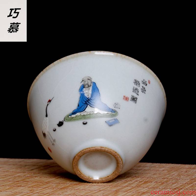 Qiao MuMing is guanyao tureen large hand - made porcelain ceramic three cups of black tea hand grasp pot of tea